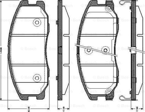 BOSCH 0 986 TB3 017 - Тормозные колодки, дисковые, комплект autospares.lv