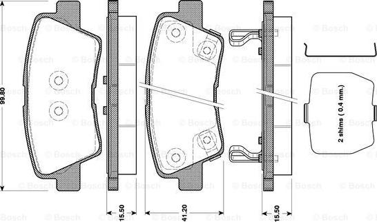 BOSCH 0 986 TB3 089 - Тормозные колодки, дисковые, комплект autospares.lv