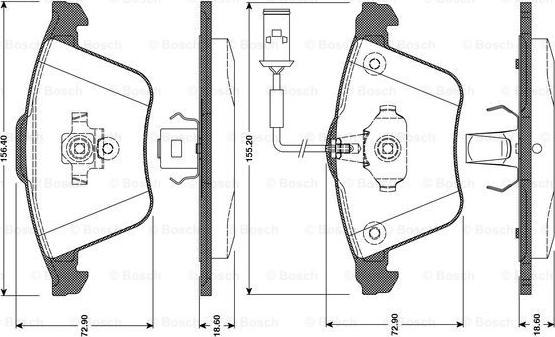 BOSCH 0 986 TB3 080 - Тормозные колодки, дисковые, комплект autospares.lv