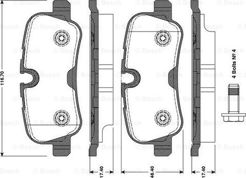 BOSCH 0 986 TB3 081 - Тормозные колодки, дисковые, комплект autospares.lv