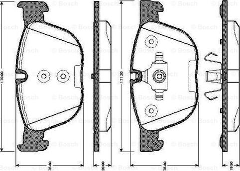 BOSCH 0 986 TB3 035 - Тормозные колодки, дисковые, комплект autospares.lv