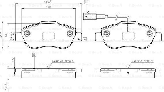 BOSCH 0 986 TB3 030 - Тормозные колодки, дисковые, комплект autospares.lv