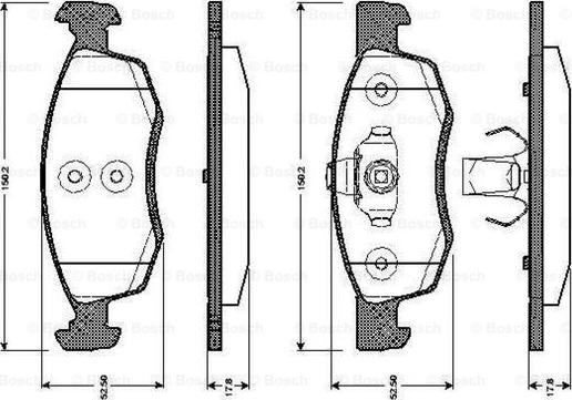 BOSCH 0 986 TB3 038 - Тормозные колодки, дисковые, комплект autospares.lv