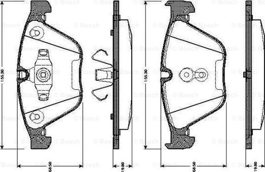 BOSCH 0 986 TB3 033 - Тормозные колодки, дисковые, комплект autospares.lv