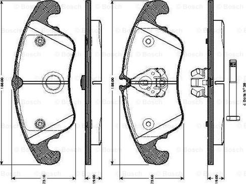 BOSCH 0 986 TB3 032 - Тормозные колодки, дисковые, комплект autospares.lv