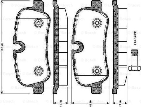 BOSCH 0 986 TB3 021 - Тормозные колодки, дисковые, комплект autospares.lv