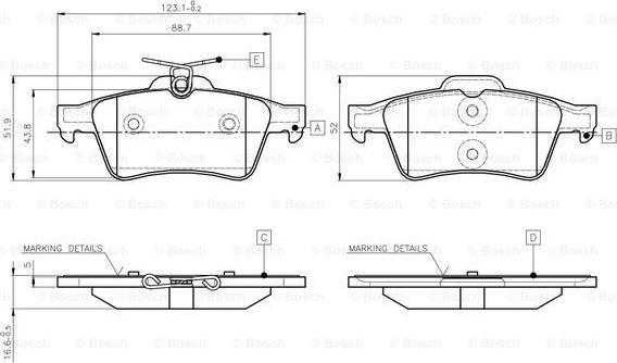 BOSCH 0 986 TB3 028 - Тормозные колодки, дисковые, комплект autospares.lv