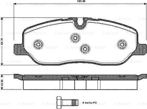 BOSCH 0 986 TB3 022 - Тормозные колодки, дисковые, комплект autospares.lv