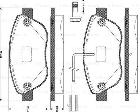 BOSCH 0 986 TB3 079 - Тормозные колодки, дисковые, комплект autospares.lv