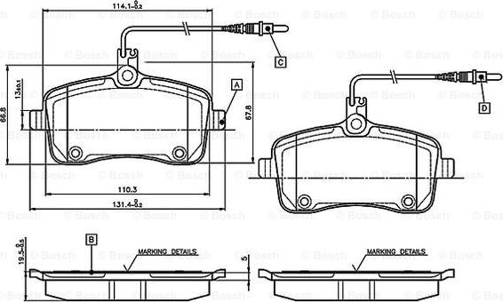 BOSCH 0 986 TB3 076 - Тормозные колодки, дисковые, комплект autospares.lv