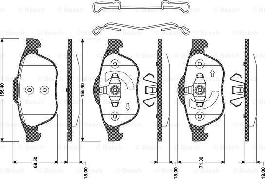 BOSCH 0 986 TB3 078 - Тормозные колодки, дисковые, комплект autospares.lv