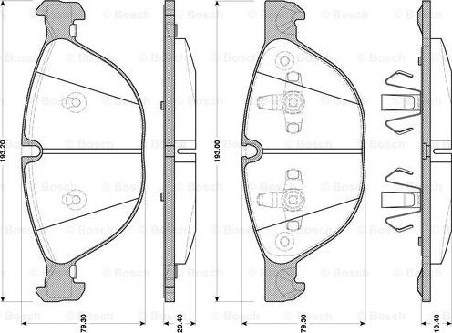 BOSCH 0 986 TB3 077 - Тормозные колодки, дисковые, комплект autospares.lv