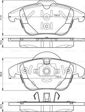 BOSCH 0 986 TB3 192 - Тормозные колодки, дисковые, комплект autospares.lv