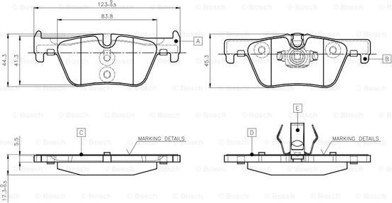 BOSCH 0 986 TB3 144 - Тормозные колодки, дисковые, комплект autospares.lv