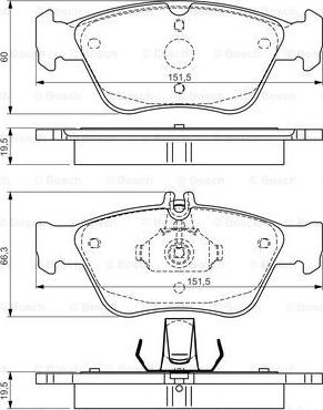 BOSCH 0 986 TB3 148 - Тормозные колодки, дисковые, комплект autospares.lv