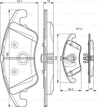 BOSCH 0 986 TB3 152 - Тормозные колодки, дисковые, комплект autospares.lv