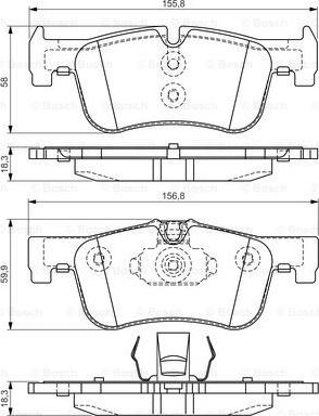 BOSCH 0 986 TB3 157 - Тормозные колодки, дисковые, комплект autospares.lv