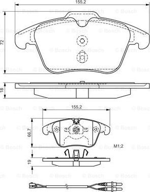 BOSCH 0 986 TB3 169 - Тормозные колодки, дисковые, комплект autospares.lv