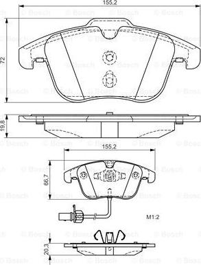 BOSCH 0 986 TB3 164 - Тормозные колодки, дисковые, комплект autospares.lv