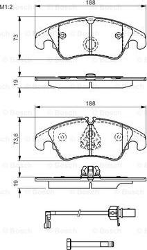 BOSCH 0 986 TB3 165 - Тормозные колодки, дисковые, комплект autospares.lv