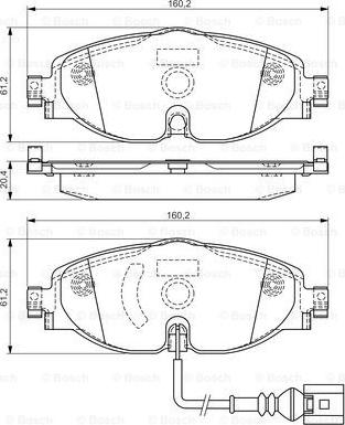 BOSCH 0 986 TB3 166 - Тормозные колодки, дисковые, комплект autospares.lv