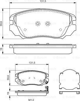 BOSCH 0 986 TB3 168 - Тормозные колодки, дисковые, комплект autospares.lv