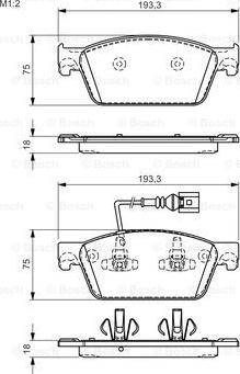 BOSCH 0 986 TB3 163 - Тормозные колодки, дисковые, комплект autospares.lv