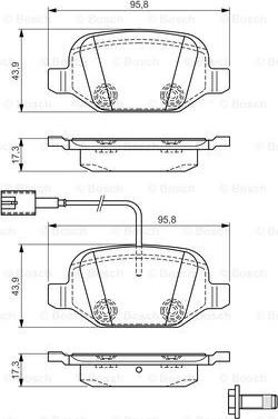 BOSCH 0 986 TB3 162 - Тормозные колодки, дисковые, комплект autospares.lv