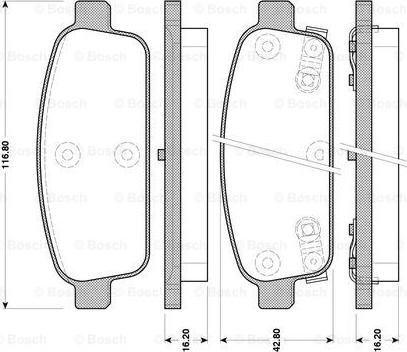 BOSCH 0 986 TB3 105 - Тормозные колодки, дисковые, комплект autospares.lv