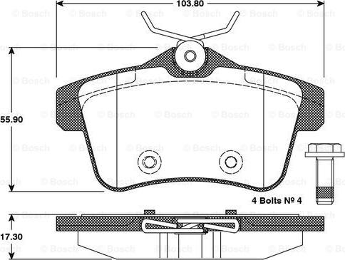 BOSCH 0 986 TB3 101 - Тормозные колодки, дисковые, комплект autospares.lv