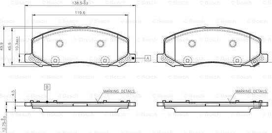 BOSCH 0 986 TB3 108 - Тормозные колодки, дисковые, комплект autospares.lv