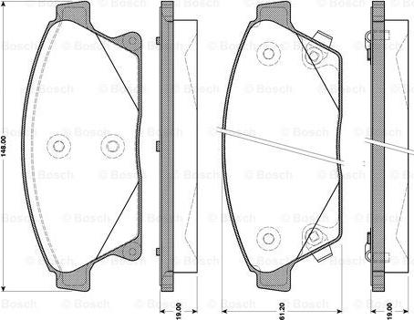 BOSCH 0 986 TB3 103 - Тормозные колодки, дисковые, комплект autospares.lv