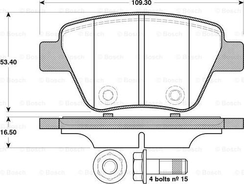 BOSCH 0 986 TB3 114 - Тормозные колодки, дисковые, комплект autospares.lv