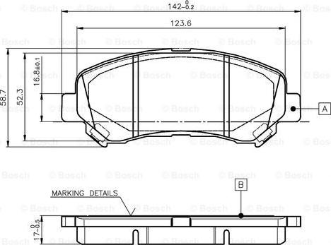 BOSCH 0 986 TB3 117 - Тормозные колодки, дисковые, комплект autospares.lv