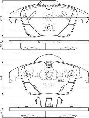 BOSCH 0 986 TB3 184 - Тормозные колодки, дисковые, комплект autospares.lv