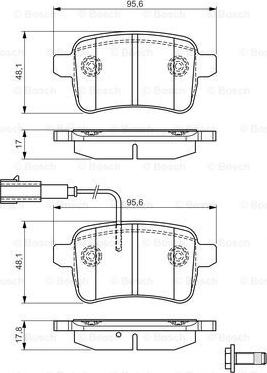 BOSCH 0 986 TB3 180 - Тормозные колодки, дисковые, комплект autospares.lv