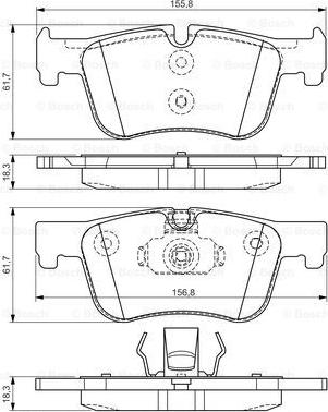 BOSCH 0 986 TB3 188 - Тормозные колодки, дисковые, комплект autospares.lv