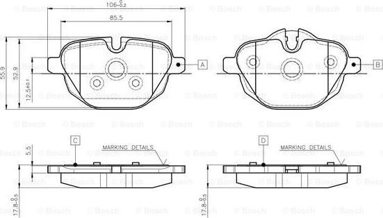 BOSCH 0 986 TB3 139 - Тормозные колодки, дисковые, комплект autospares.lv