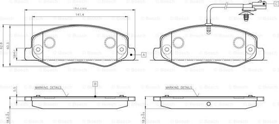 BOSCH 0 986 TB3 132 - Тормозные колодки, дисковые, комплект autospares.lv