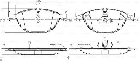 BOSCH 0 986 TB3 137 - Тормозные колодки, дисковые, комплект autospares.lv