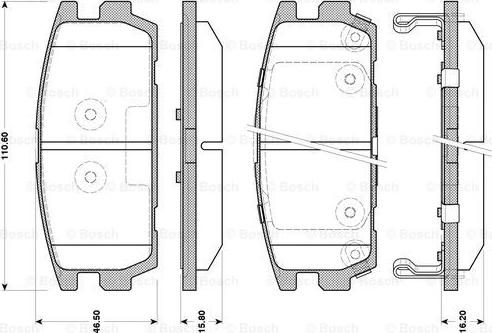 BOSCH 0 986 TB3 127 - Тормозные колодки, дисковые, комплект autospares.lv