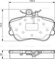 BOSCH 0 986 TB3 174 - Тормозные колодки, дисковые, комплект autospares.lv