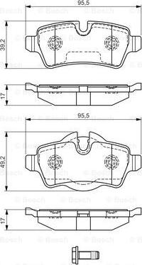 BOSCH 0 986 TB3 171 - Тормозные колодки, дисковые, комплект autospares.lv