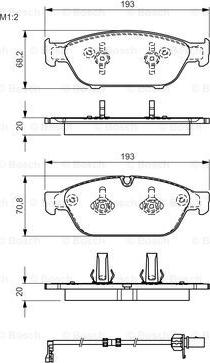 BOSCH 0 986 TB3 178 - Тормозные колодки, дисковые, комплект autospares.lv