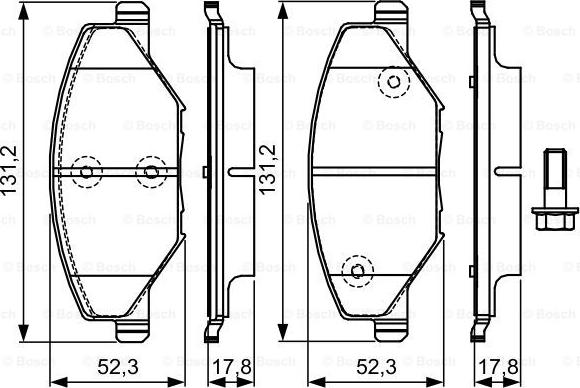 BOSCH 0 986 TB3 220 - Тормозные колодки, дисковые, комплект autospares.lv