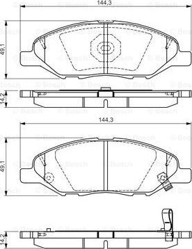 BOSCH 0 986 TB3 228 - Тормозные колодки, дисковые, комплект autospares.lv