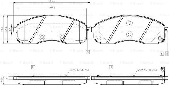 BOSCH 0 986 TB2 947 - Тормозные колодки, дисковые, комплект autospares.lv