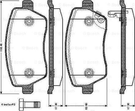 BOSCH 0 986 TB2 965 - Тормозные колодки, дисковые, комплект autospares.lv