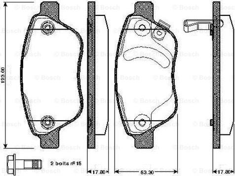 BOSCH 0 986 TB2 960 - Тормозные колодки, дисковые, комплект autospares.lv