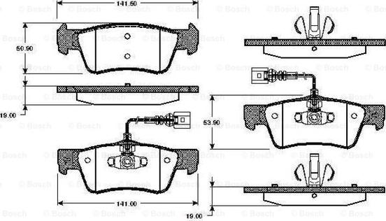 BOSCH 0 986 TB2 968 - Тормозные колодки, дисковые, комплект autospares.lv